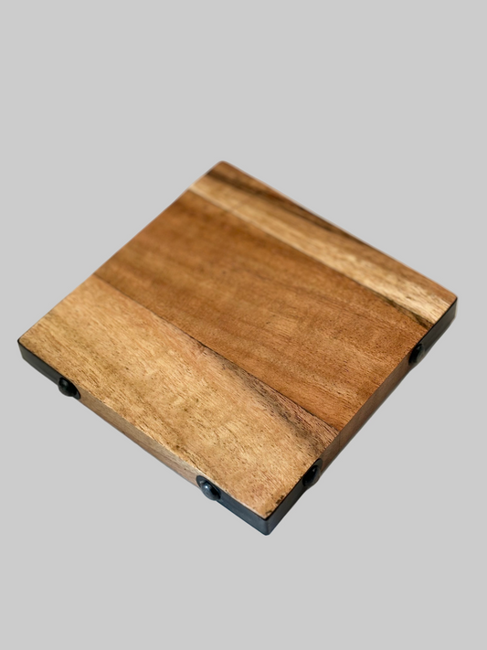 Wooden Coaster with brass finish